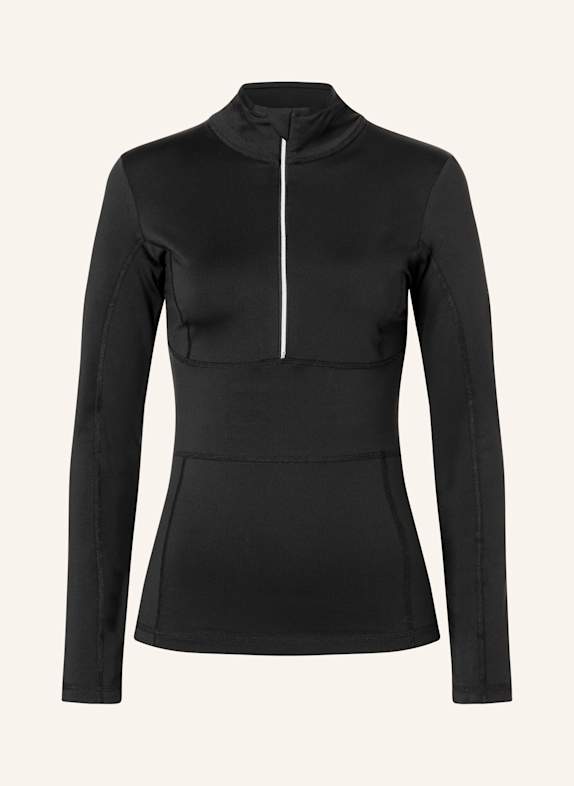 JET SET Langarm Zip Hemd GINGER SCHWARZ