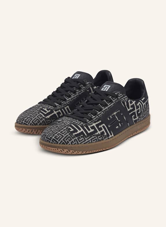 BALMAIN Sneakers Balmain Swan aus Jacquard mit PB Labyrinthe-Monogramm SCHWARZ