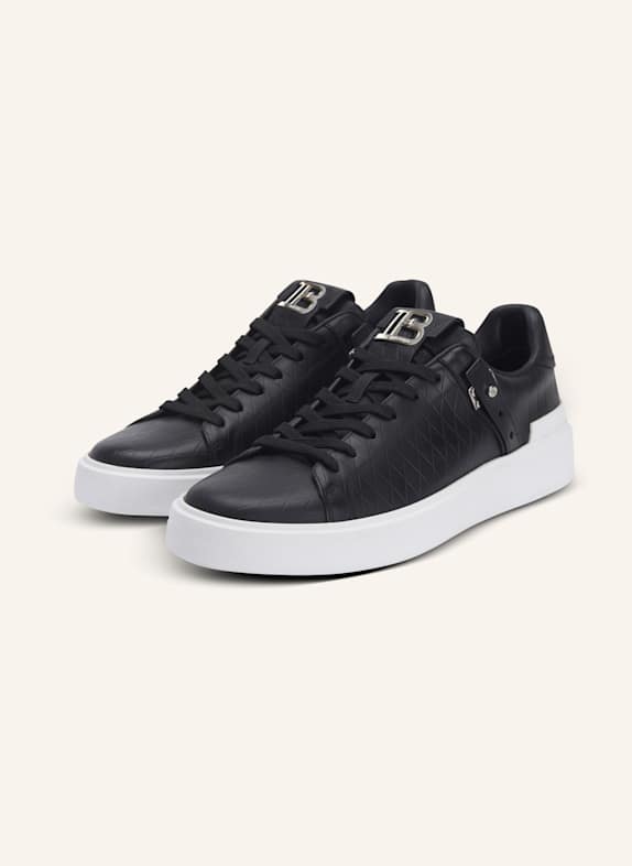 BALMAIN Sneakers B-Court B-Buzz aus geprägtem Kalbsleder SCHWARZ