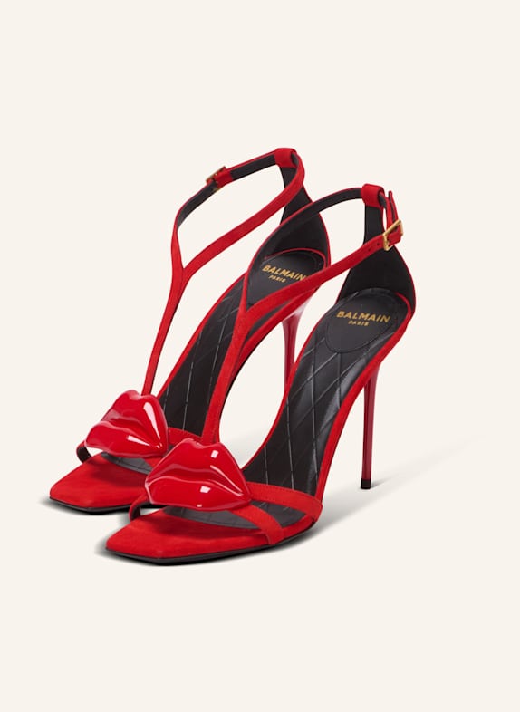 BALMAIN Sandalen Lips aus Wildleder ROT