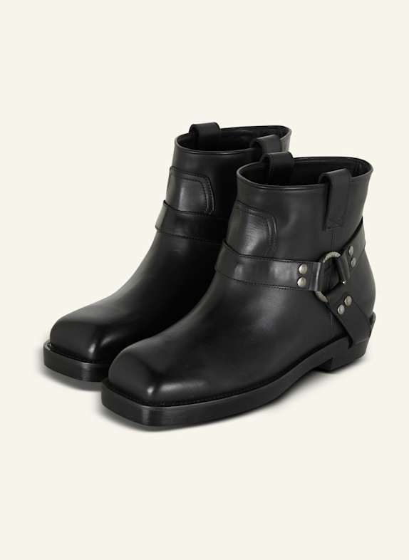 BALMAIN Biker-Stiefeletten aus Kalbsleder SCHWARZ