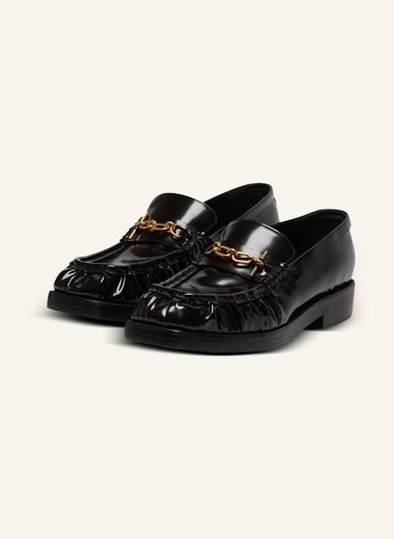 BALMAIN Mokassins Sync aus glänzendem Leder SCHWARZ