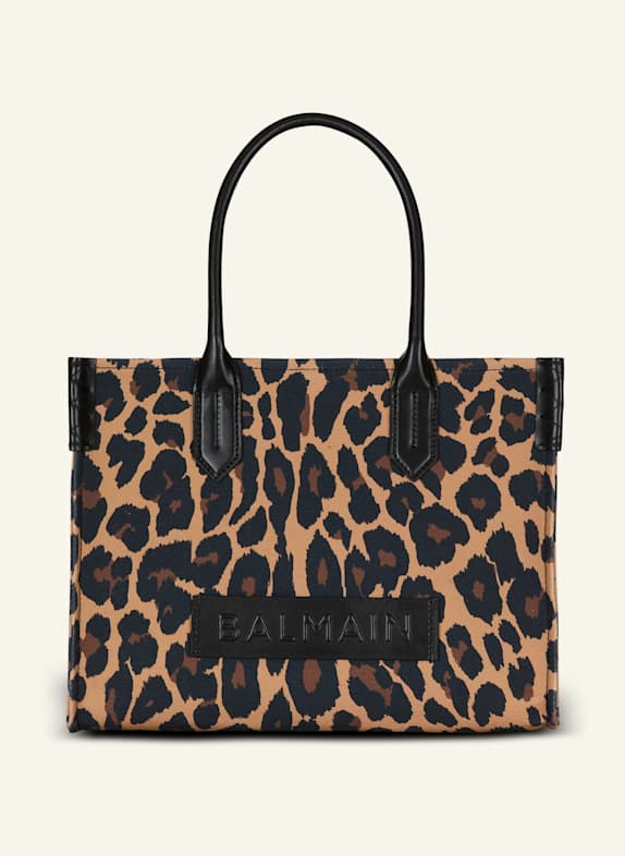 BALMAIN Shopper B-Army 36 mit Leoparden-Print BRAUN