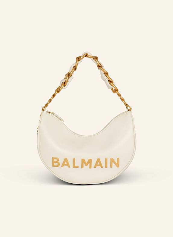 BALMAIN Tasche 1945 Soft Moon aus geknittertem Kalbsleder WEISS