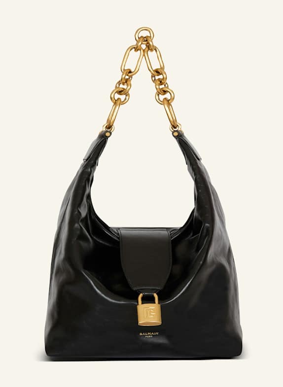 BALMAIN Sync Hobo Bag aus Kalbsleder SCHWARZ