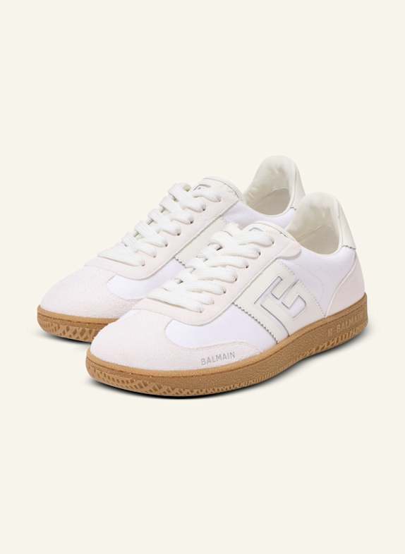 BALMAIN Sneakers Balmain Swan aus Leder und Canvas WEISS