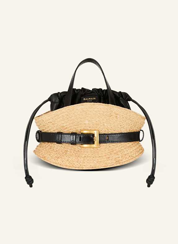 BALMAIN Mini-Tasche Shuffle aus Bast BRAUN