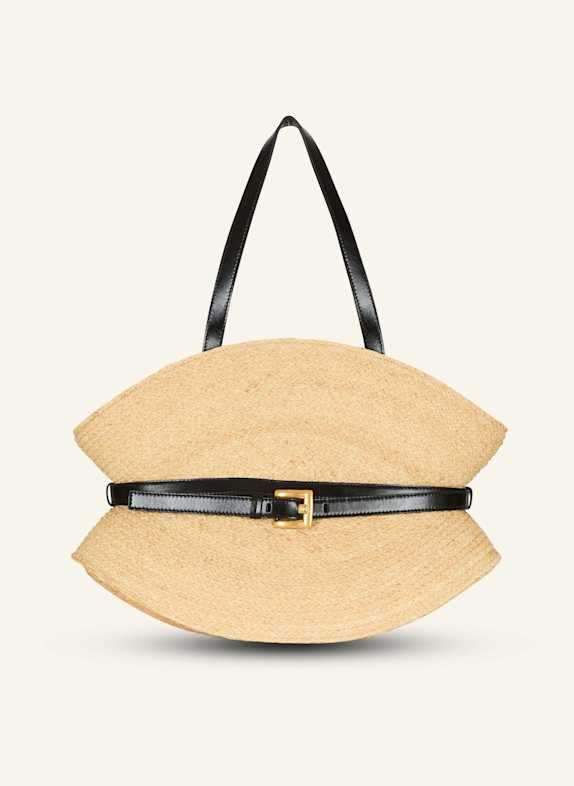 BALMAIN Shuffle Tasche mittelgroß aus Bast BRAUN