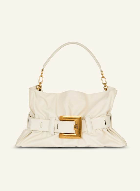 BALMAIN Anthem Schultertasche mittelgroß aus Leder WEISS