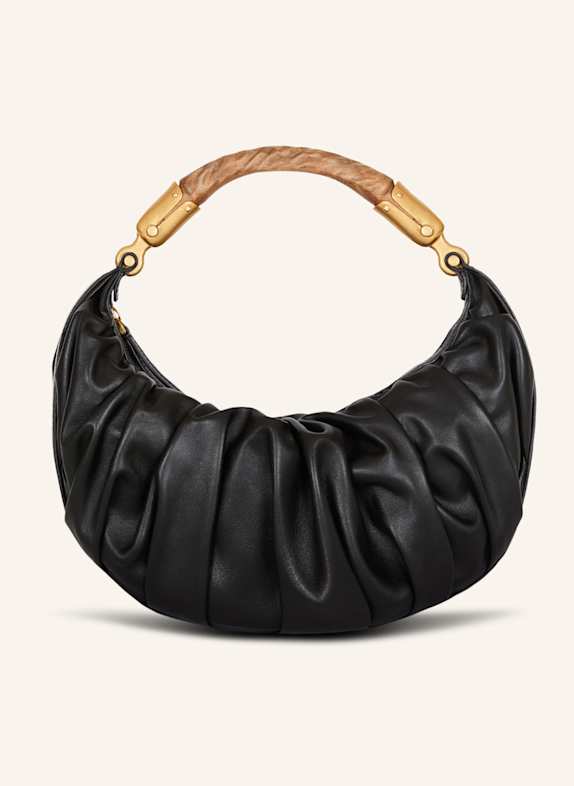 BALMAIN Mittelgroße Tasche Ebene aus Kalbsleder SCHWARZ