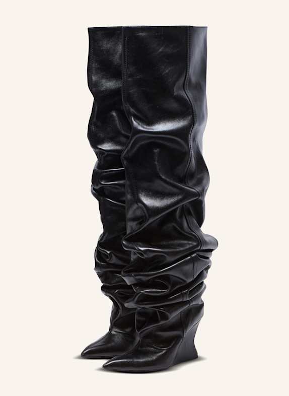 BALMAIN Overknee-Stiefel mit Keilabsatz SCHWARZ