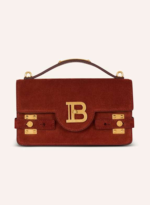 BALMAIN Schultertasche B-Buzz 24 aus Wildleder ROT