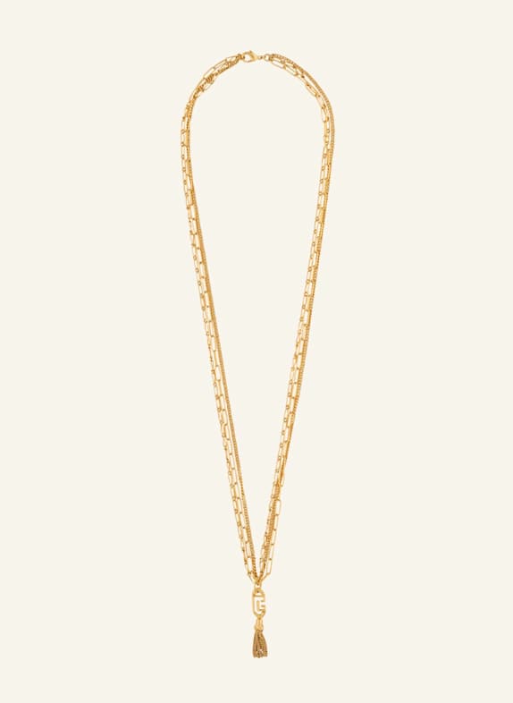 BALMAIN Lange Halskette Sync aus goldenem Messing GOLD