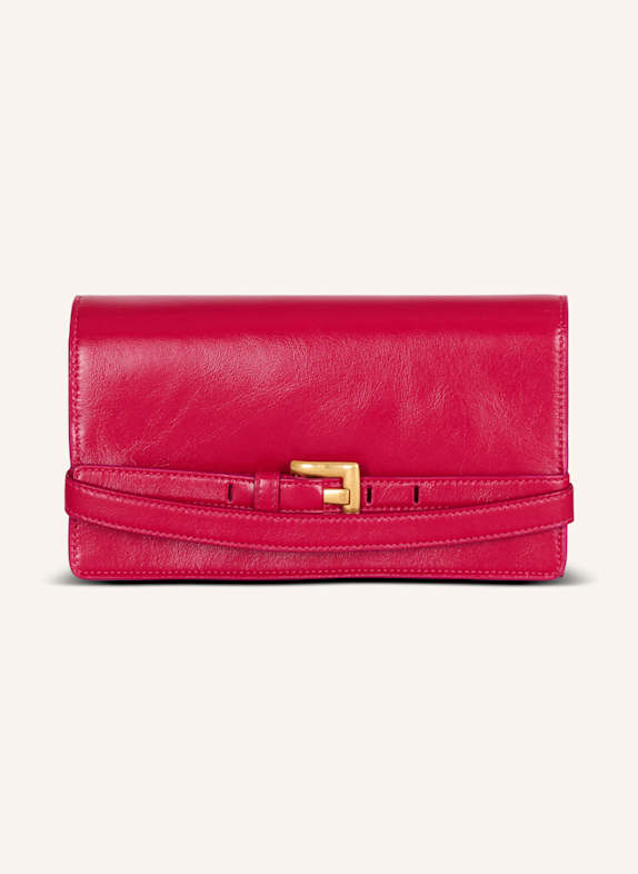 BALMAIN Brieftasche Shuffle mit Kette aus Kalbsleder PINK