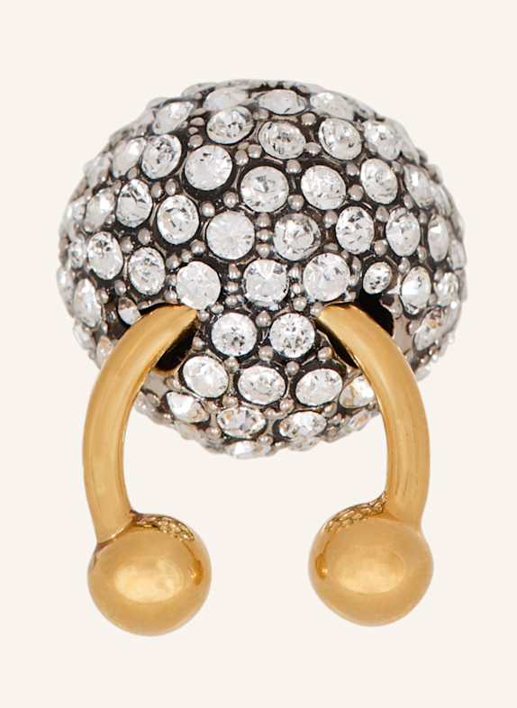 BALMAIN Piercing-Ring aus Messing und Strass SILBER
