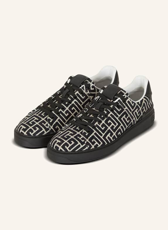 BALMAIN Sneakers B-Court mit Jacquard-Monogramm SCHWARZ