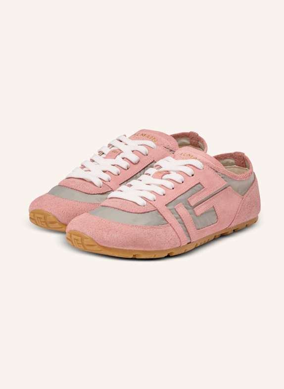 BALMAIN Sneakers Racer 45 aus Wildleder und Nylon PINK