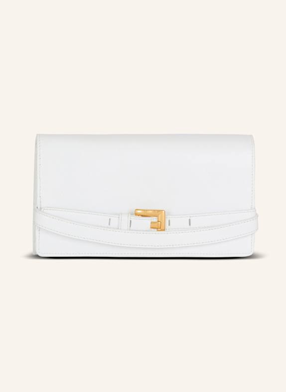 BALMAIN Brieftasche Shuffle mit Kette aus Kalbsleder WEISS