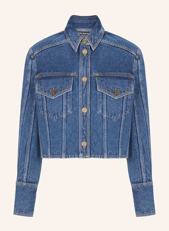 BALMAIN Kurze Jeansjacke BLAU