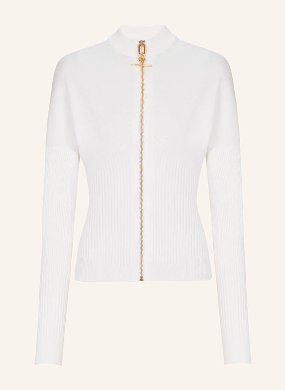 BALMAIN Cardigan mit Reißverschluss WEISS