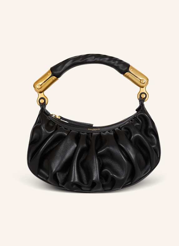 BALMAIN Mini-Tasche Ebene aus Kalbsleder SCHWARZ