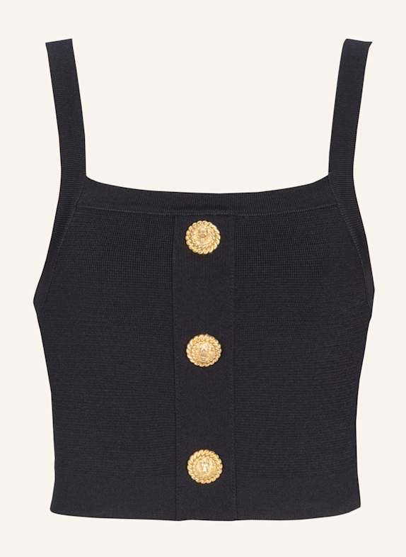 BALMAIN Bustier-Top mit Knöpfen SCHWARZ