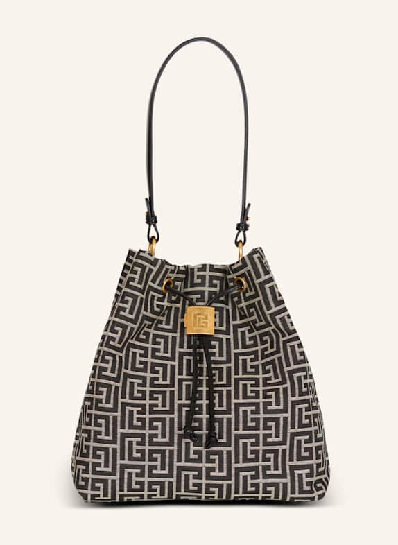 BALMAIN Rucksack Pulse aus Monogramm-Jacquard SCHWARZ