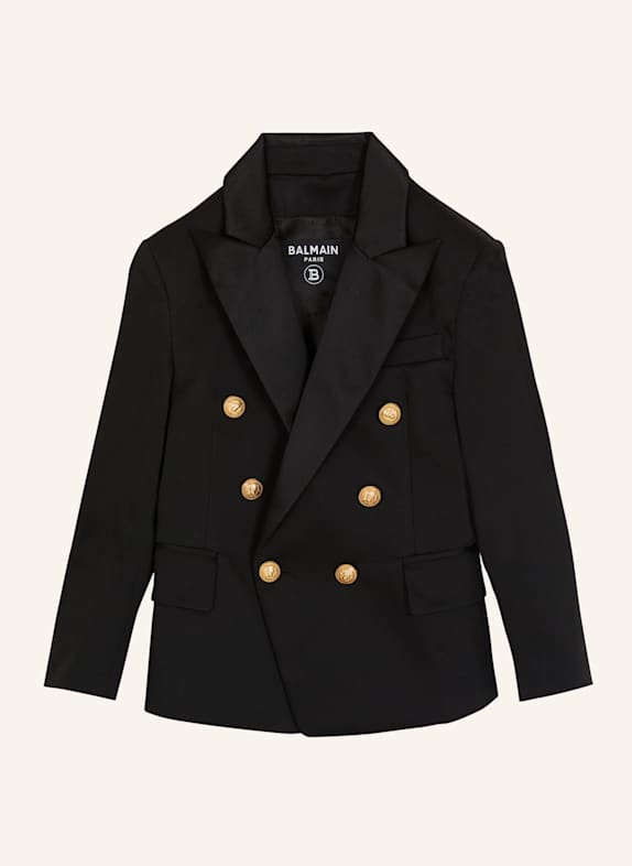 BALMAIN Blazer mit überlappender Knopfleiste SCHWARZ