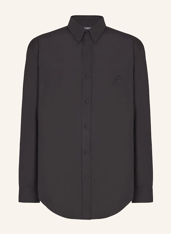 BALMAIN Hemd aus Baumwollpopeline SCHWARZ
