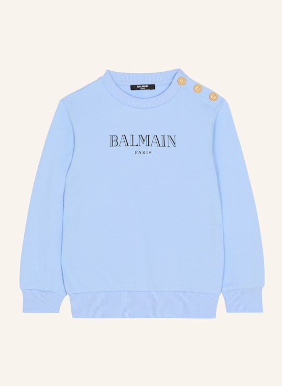 BALMAIN Sweatshirt mit Balmain Paris-Print BLAU