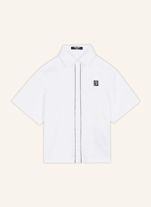 BALMAIN Hemd mit PB-Logo WEISS