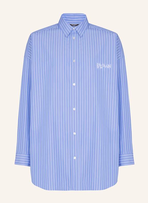 BALMAIN Lässiges, gestreiftes Hemd BLAU