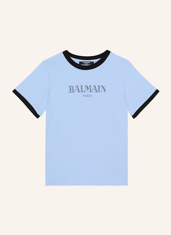 BALMAIN T-Shirt mit Balmain Paris-Print BLAU