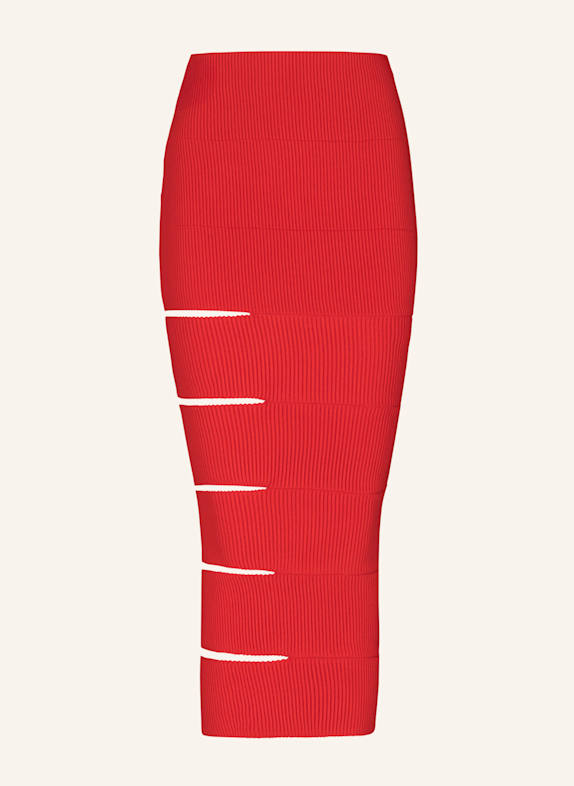 BALMAIN Langer Rock mit Ausschnitten ROT