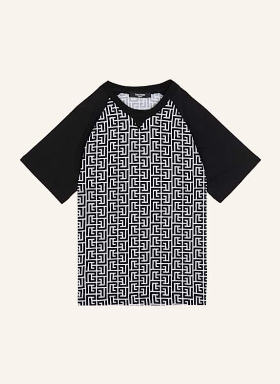 BALMAIN T-Shirt mit Monogramm SCHWARZ