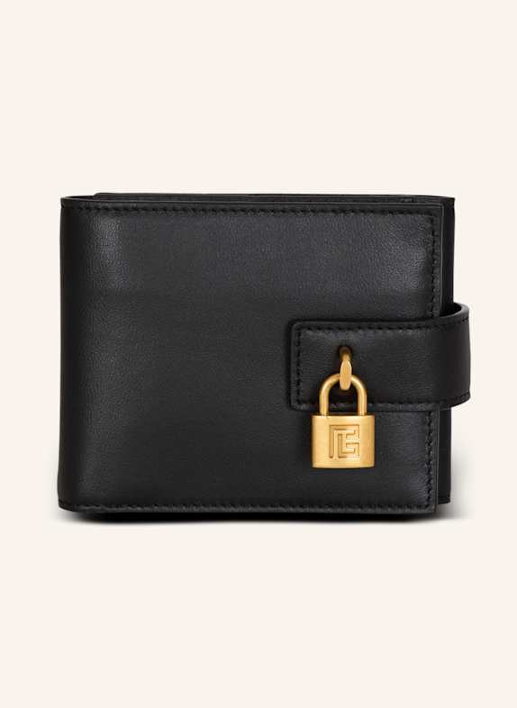 BALMAIN Brieftasche Trifold Pulse aus Lammleder SCHWARZ