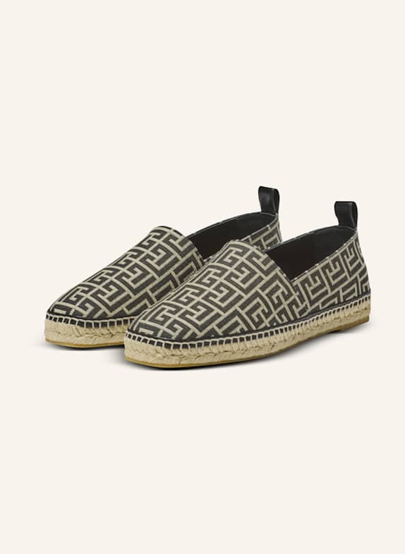 BALMAIN Espadrilles aus Monogramm-Jacquard SCHWARZ