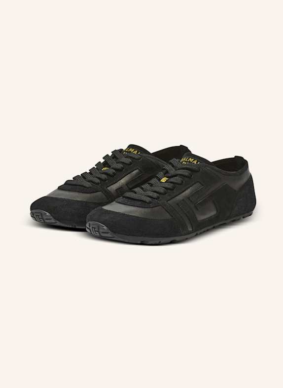 BALMAIN Sneakers Racer 45 aus Wildleder und Lammleder SCHWARZ