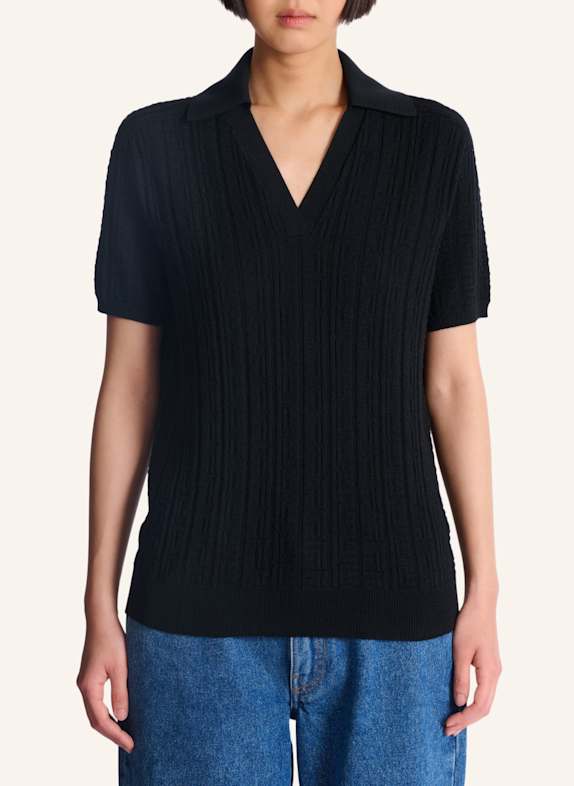 BALMAIN Poloshirt mit Monogramm SCHWARZ