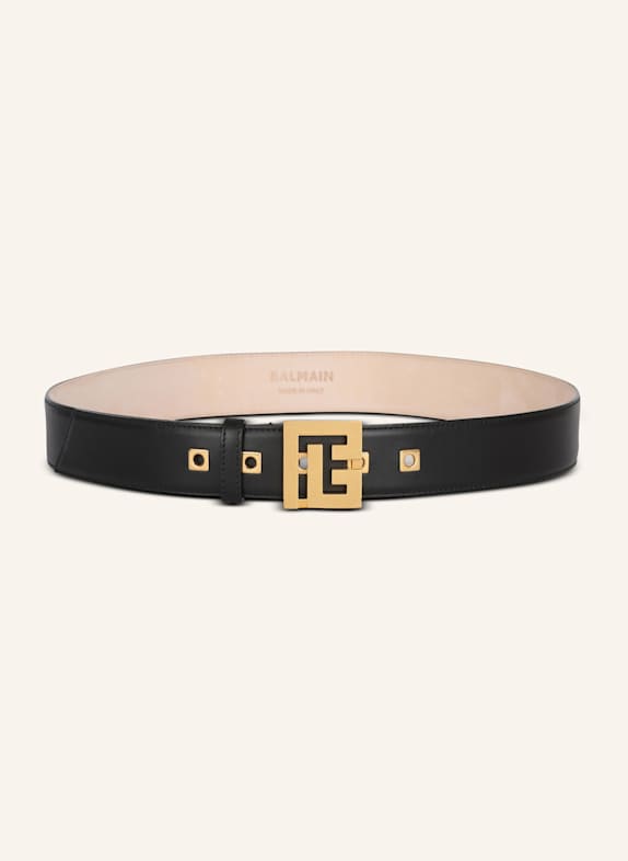 BALMAIN Gürtel P-Belt aus Leder SCHWARZ