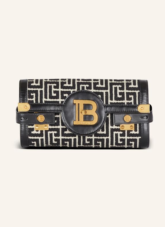 BALMAIN Pochette B-Buzz 23 aus Leder mit Jacquard-Monogramm