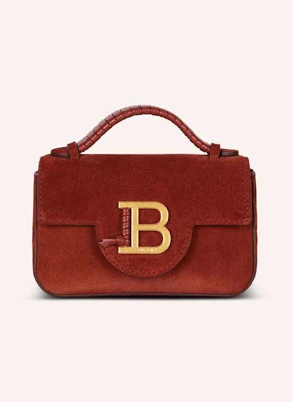 BALMAIN Mini-Tasche B-Buzz 17 aus Wildleder ROT