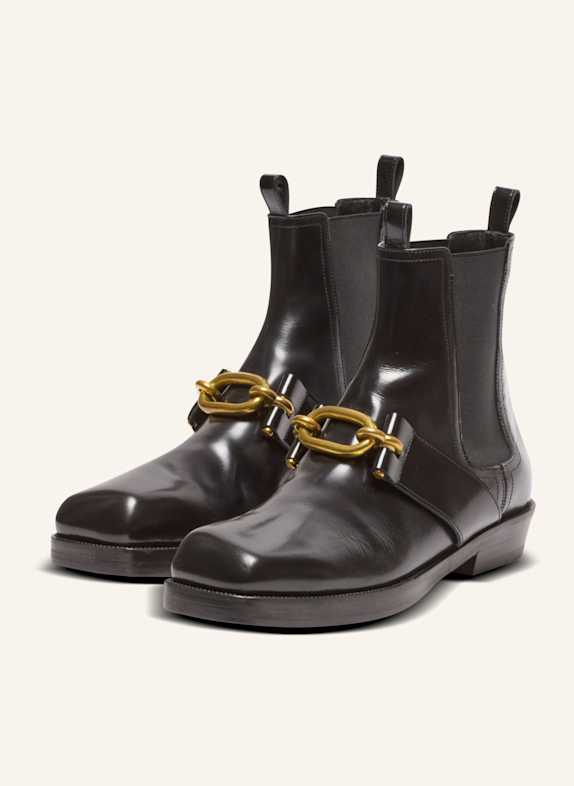 BALMAIN Chelsea-Boots Sync aus Lackleder SCHWARZ