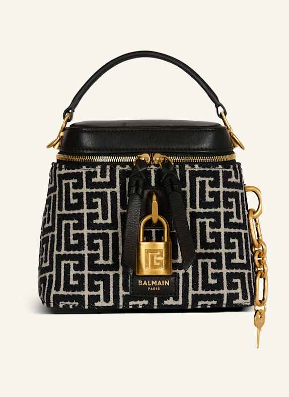 BALMAIN Pulse Beautycase aus Jacquard-Canvas mit Monogramm-Muster und Leder SCHWARZ