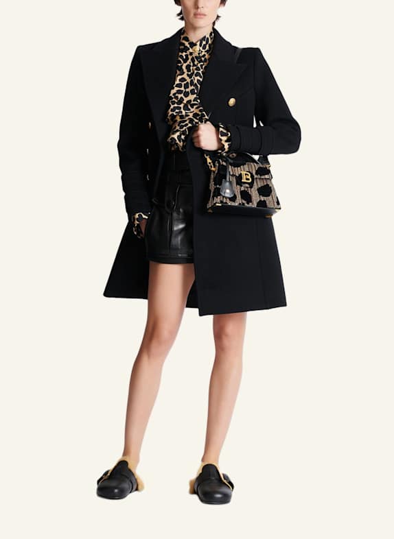 BALMAIN Tasche B-Buzz Dynasty aus besticktem Velours SCHWARZ