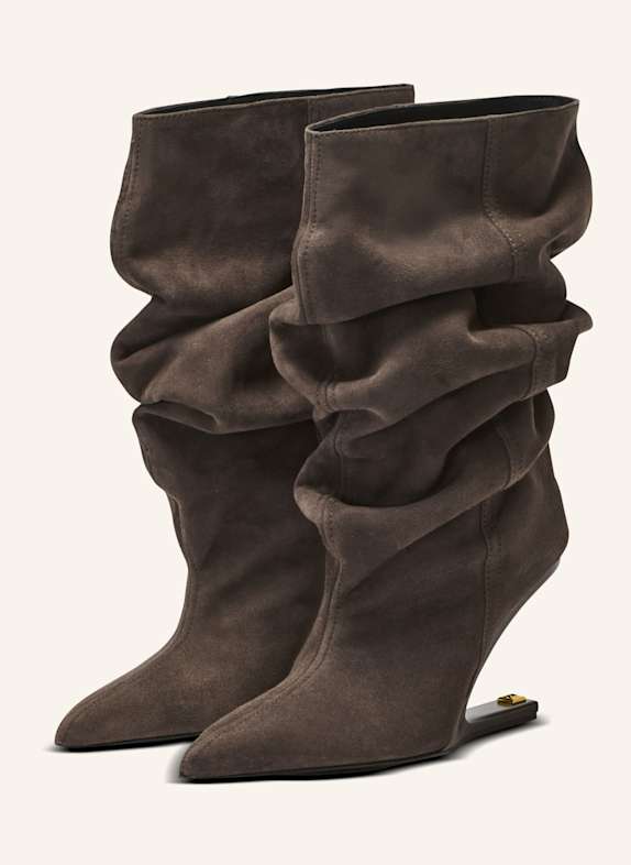 BALMAIN „No Wedge“-Stiefeletten aus Wildleder GRAU