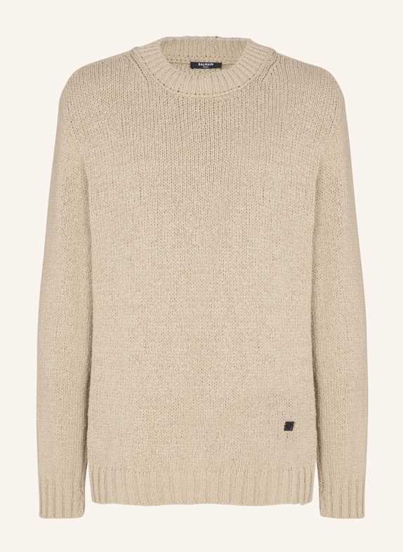 BALMAIN Pullover aus leichter Baumwolle KHAKI