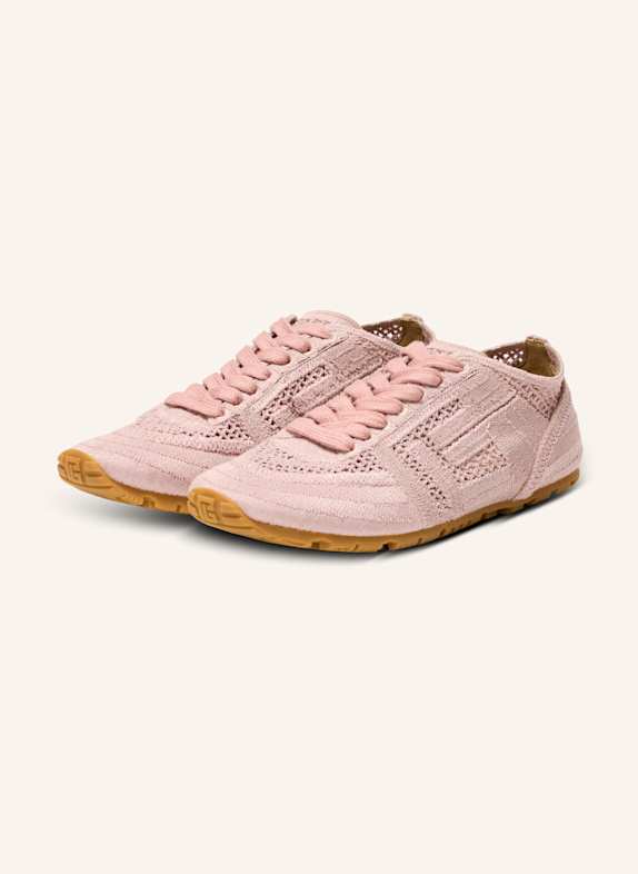 BALMAIN Sneakers Racer 45 aus Makramee ROSA