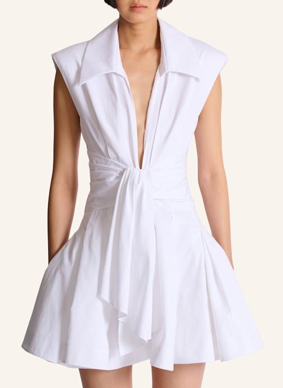 BALMAIN Hemdkleid aus Baumwolle WEISS