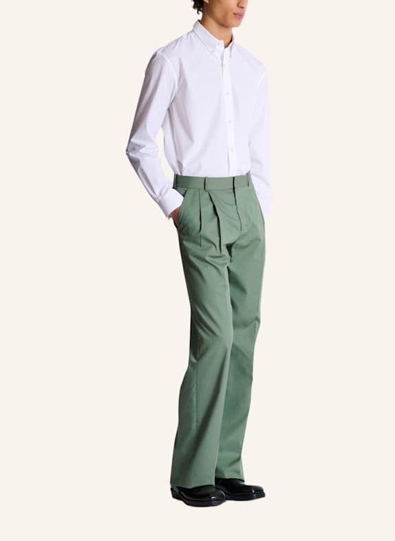 BALMAIN Bundfaltenhose aus Baumwolle GRÜN